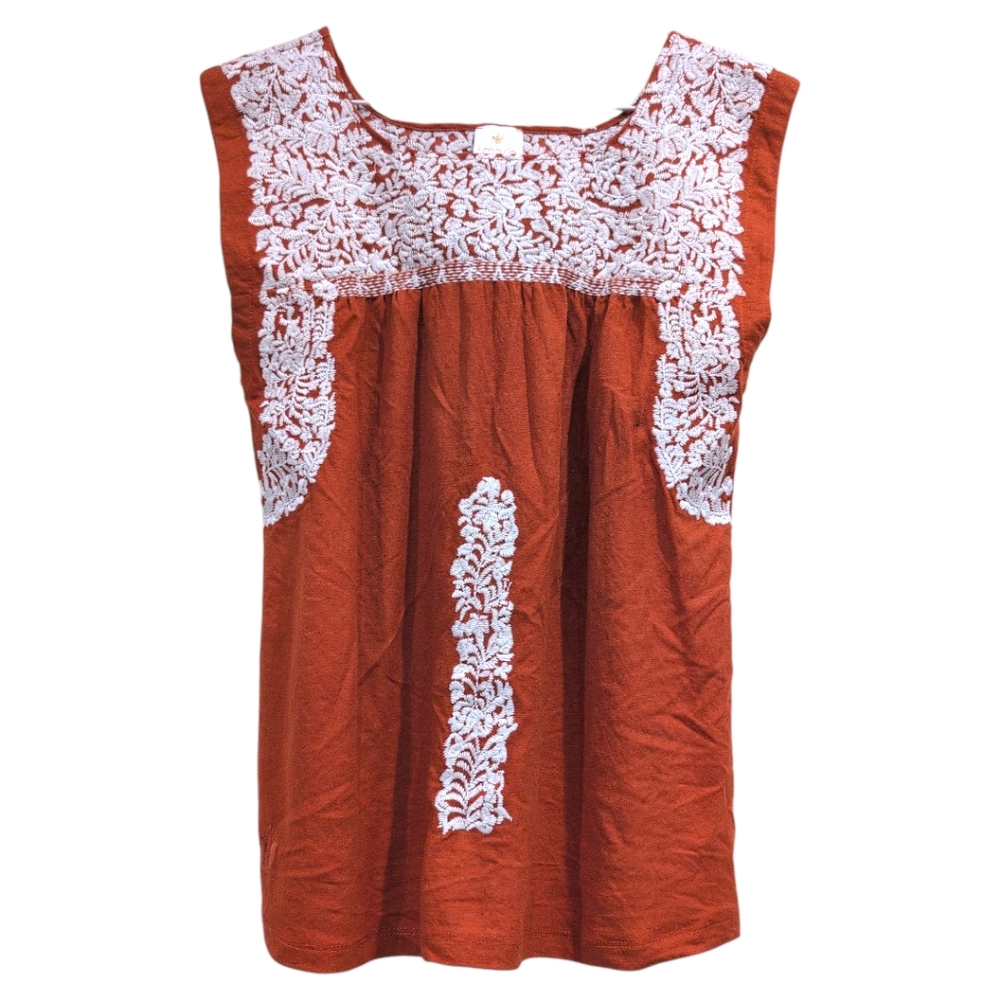 J. Marie Women's Orange Embroidered Top xS - Picture 2 of 5